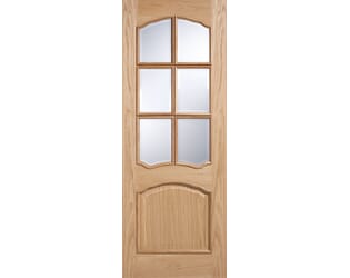 Riviera Oak RM2S - Clear Bevelled Glass Internal Doors