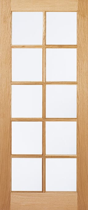 SA 10L Clear Glass Oak Internal Door Set