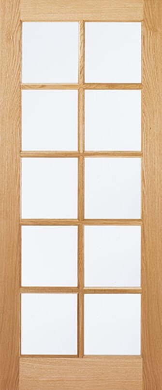 SA 10L Clear Glass Oak Internal Door Set
