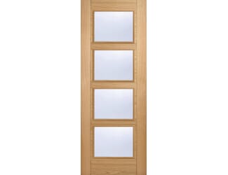 Vancouver Oak 4L - Clear Glazed Prefinished Fire Door