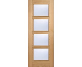 726 x 2040x44mm Vancouver Oak 4L - Clear Prefinished Door