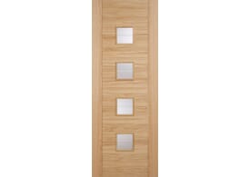 826 x 2040x40mm Vancouver Glazed Oak - Prefinished Door