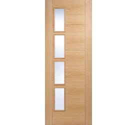 Vancouver 4L Offset Oak - Clear Prefinished Internal Doors