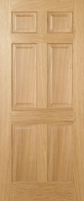 Regency Oak 6 Panel Prefinished FD30 Fire Door Set