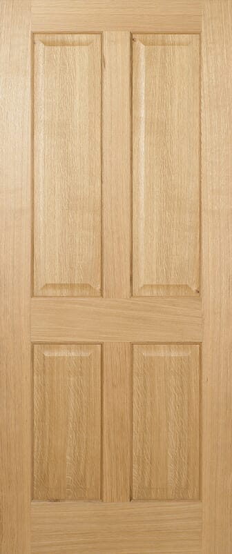 Regency Oak 4 Panel Prefinished FD30 Fire Door Set