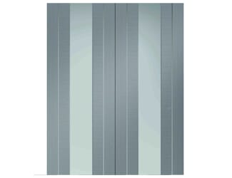 Forli Light Grey Rebated Pair - Clear Glass Prefinished Internal Doors