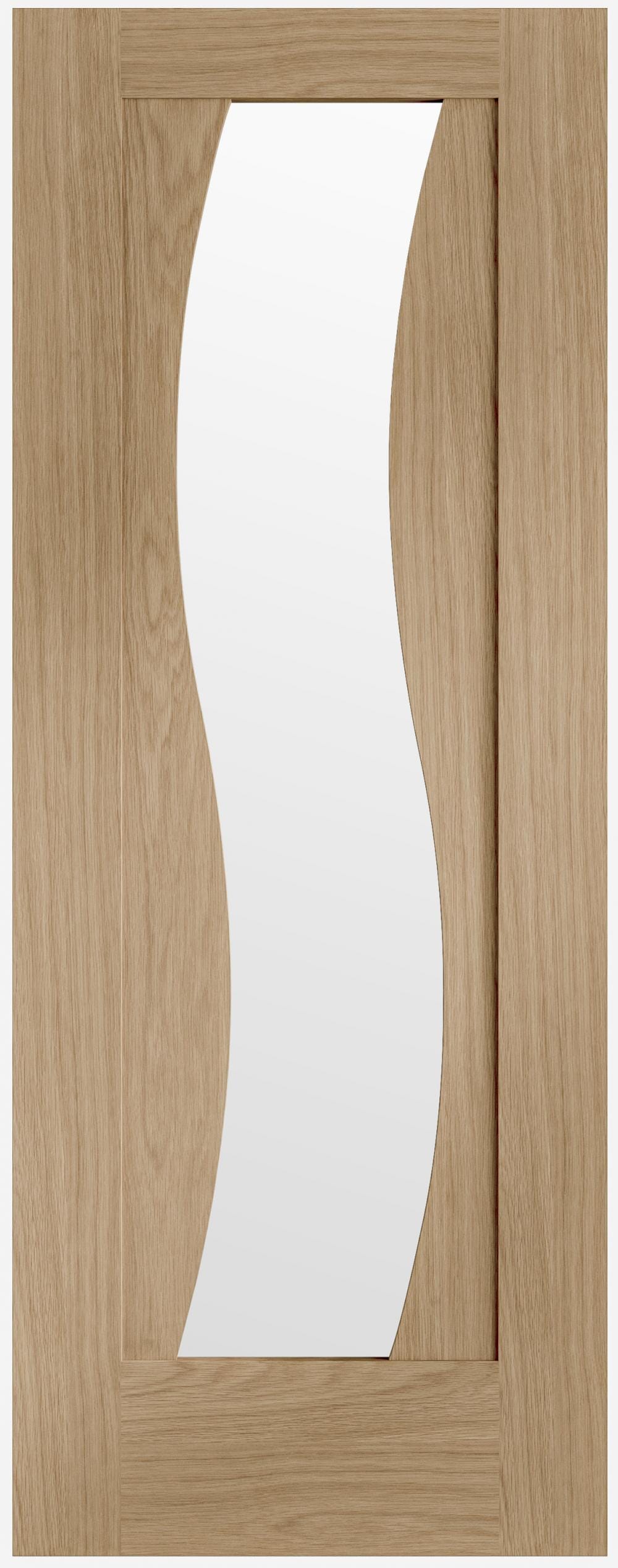 Florence Oak - Clear Glass Prefinished Internal Doors