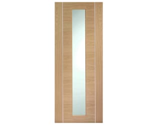 Forli Oak - Prefinished (Alum Inlay) Clear Glass Internal Doors