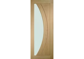826x2040x40mm Salerno Oak - Prefinished Clear Glass Door