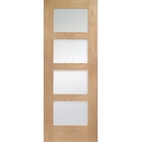 Oak Shaker 4 Light Door - Frosted Prefinished Image