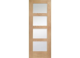 Oak Shaker 4 Light Door - Frosted Prefinished Image