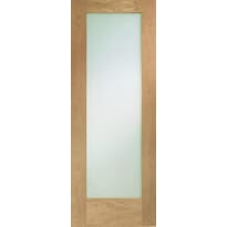 Pattern 10 Oak Glazed Door - Frosted Prefinished Image