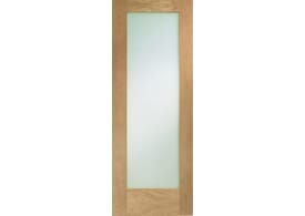 726 x 2040x40mm Pattern 10 Oak - Prefinished Clear Glass Door
