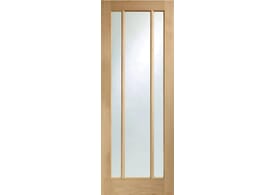 726 x 2040x40mm Worcester Oak Prefinished Clear Glass Door