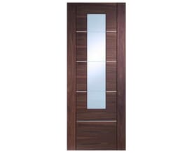 Portici Walnut - Prefinished Clear Glazed Internal Doors
