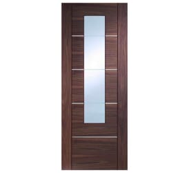 Portici Walnut - Prefinished Clear Glazed Internal Doors