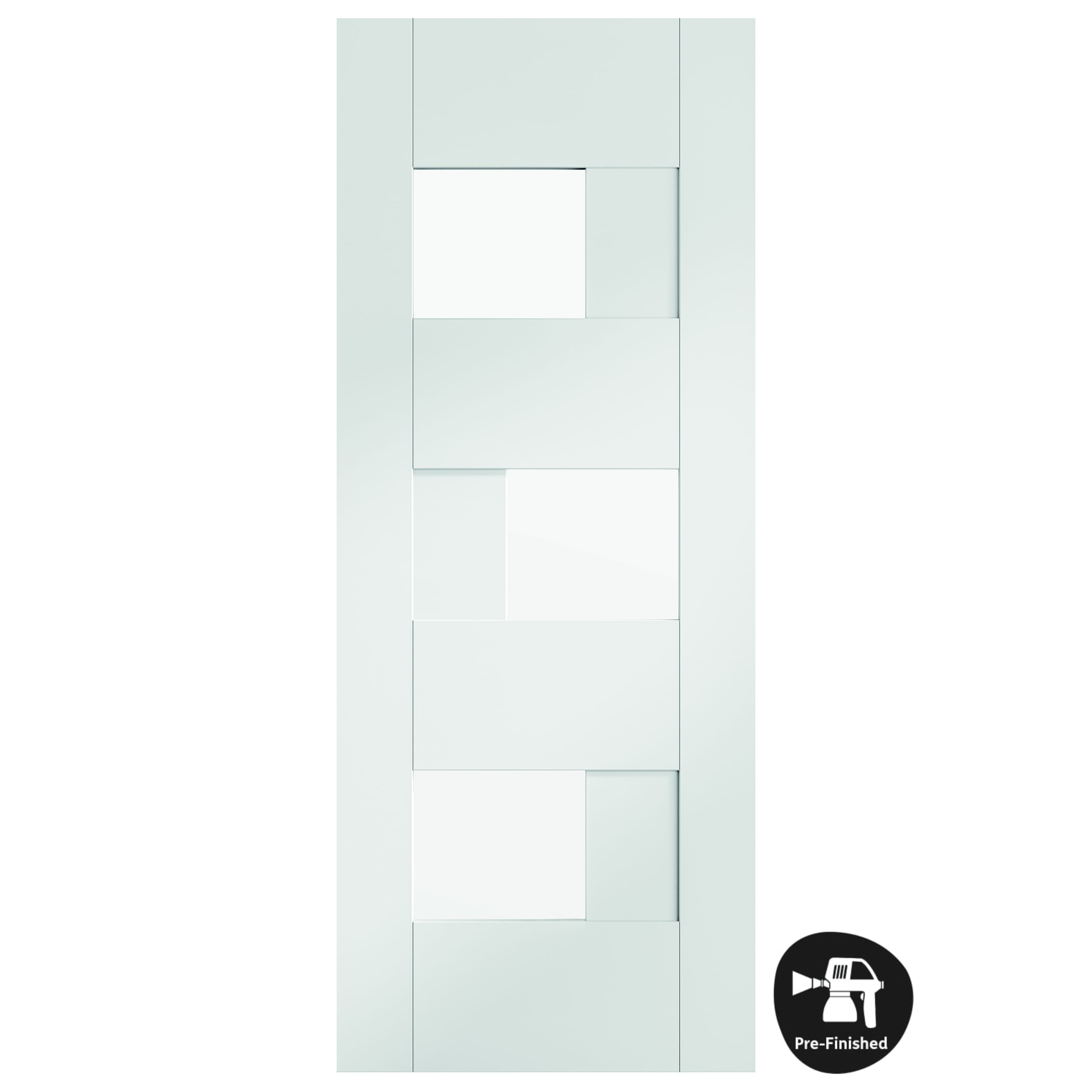 Perugia White - Clear Glass Prefinished Internal Doors