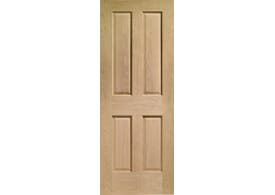 726 x 2040x40mm Victorian 4 Panel Oak - Prefinished Door