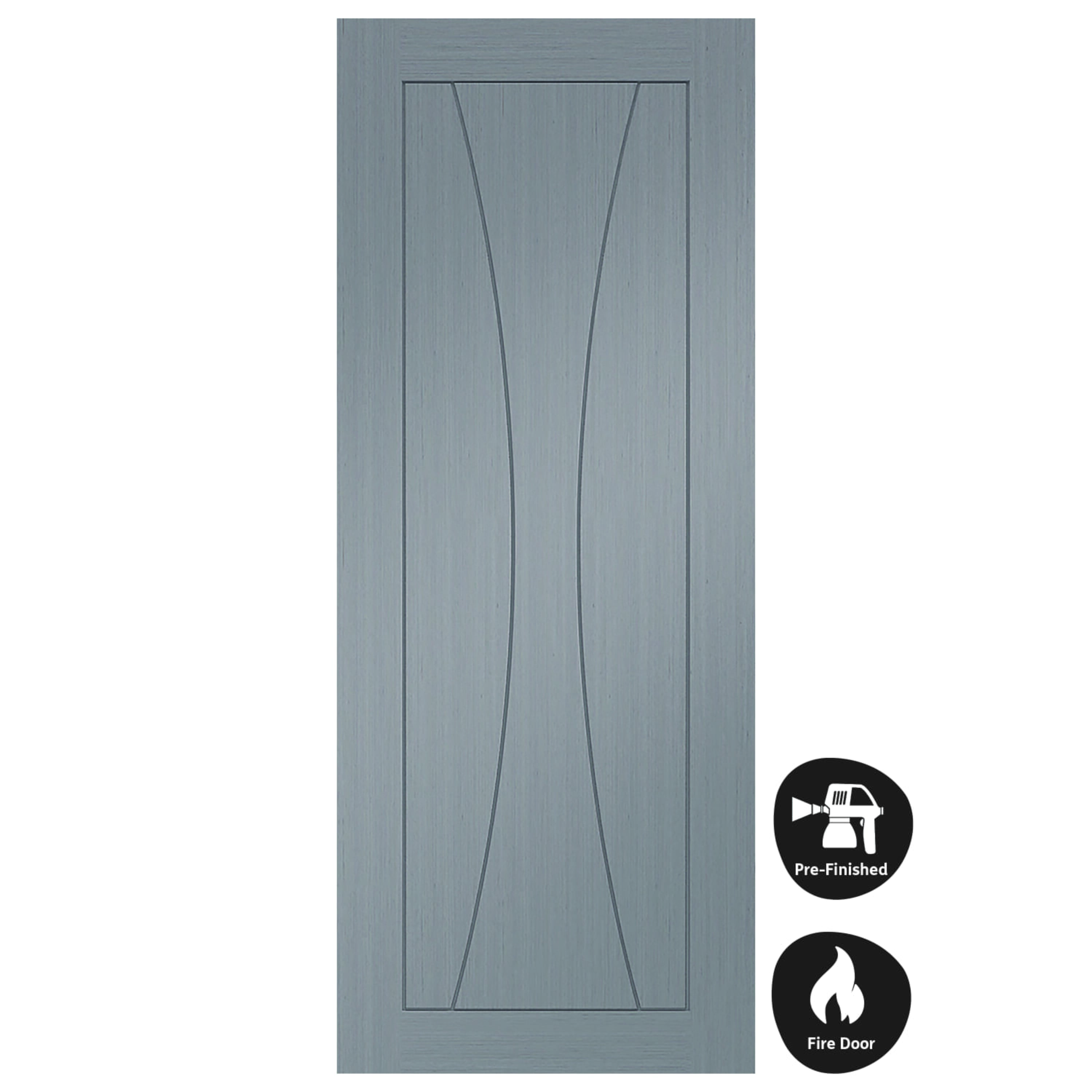 Verona Light Grey - Prefinished Fire Door