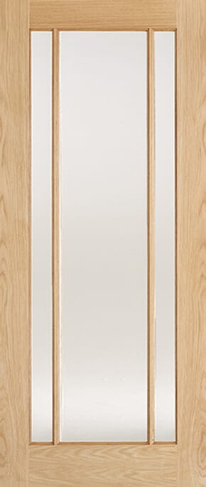 Lincoln Oak Clear Glass Prefinished Internal Door Set by LPD