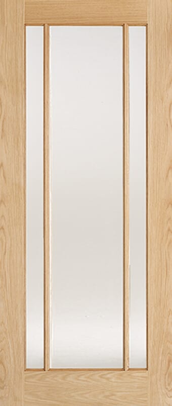 Lincoln Oak Clear Glass Prefinished Internal Door Set by LPD