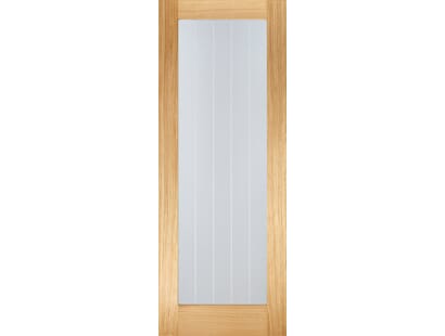 Mexicano Oak Pattern 10 - Clear Glass Prefinished Internal Doors Image