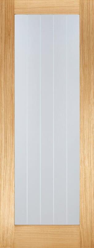 Mexicano Oak Pattern 10 Clear Glass Prefinished Internal Door Set by LPD