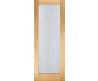 Mexicano Oak Pattern 10 - Clear Glass Prefinished Internal Doors by LPD