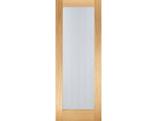 Mexicano Oak Pattern 10 - Clear Glass Prefinished Internal Doors by LPD
