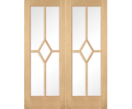 Reims Oak Glazed Rebated Internal Door Pairs