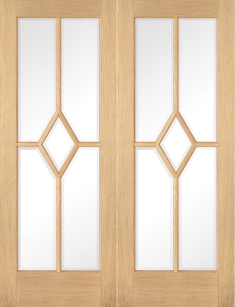 1219x1981x40mm (48") Reims Oak Glazed Pairs Door