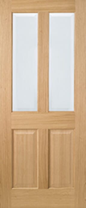 Richmond Oak Clear Bevelled Glass Prefinished Internal Door Set