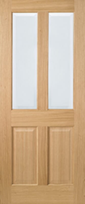 Richmond Oak Clear Bevelled Glass Prefinished Internal Door Set