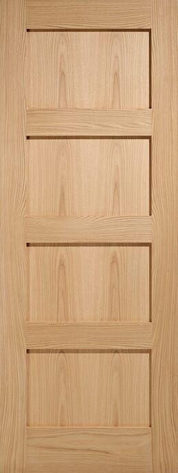 Oak Shaker 4 Panel Prefinished Internal Door Set