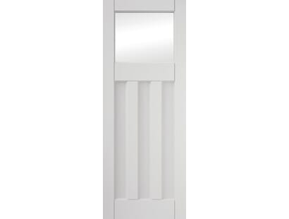 Deco 3 Panel Clear Glazed Primed White Internal Doors Image
