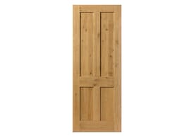 1981mm x 686mm x 35mm (27") Rustic Oak 4 Panel - Prefinished Door