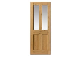 1981mm x 762mm x 35mm (30") Rustic Oak 4 Panel Glazed - Prefinished Door