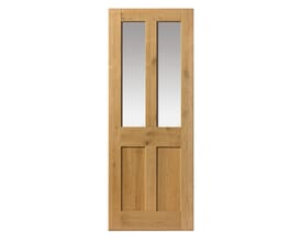 Rustic Oak 4 Panel Glazed - Prefinished Internal Doors