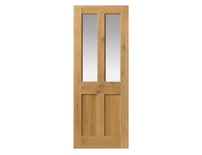 Rustic Oak 4 Panel Glazed - Prefinished Internal Doors