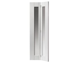 Axis White Bi-Fold - Clear Glass Internal Doors