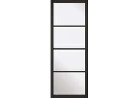 826x2040x40mm Soho Black - Clear Glass Door