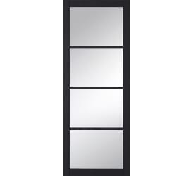Soho Charcoal Clear Glazed Grained Black Internal Doors