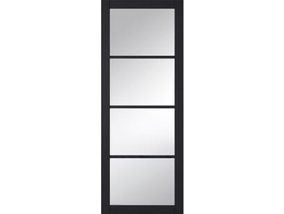 Soho Charcoal Clear Glazed Grained Black Internal Doors Image
