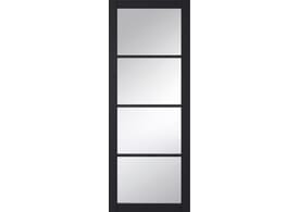 762x1981x35mm (30") Soho Charcoal Clear Glazed Grained Door