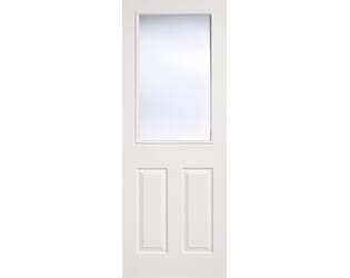 Textured 2 Panel / 1 Light Glazed White Internal Doors