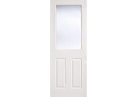 826 x 2040x40mm Textured White 2 Panel / 1 Light Glazed Door