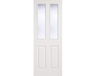 Textured 2 Panel / 2 Light Glazed White Internal Doors