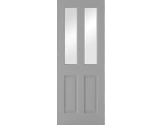 Textured 2 Panel / 2 Light Glazed Grey Internal Doors