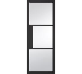 Tribeca Clear Glazed Black Internal Doors