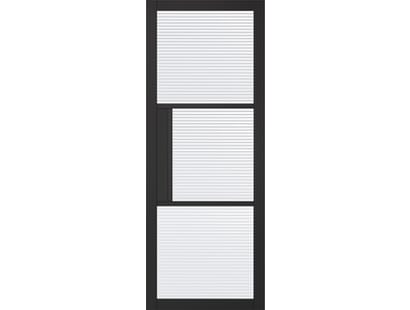 Tribeca Reeded Glazed Black Internal Doors Image